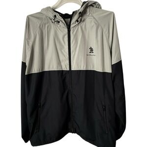 Walt Disney World Windbreaker Jacket Mens XL Hooded Zip Gray Black  Disney Parks